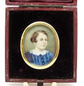 A miniature on ivory of a young girl