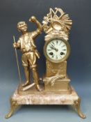 19thC French ormolu style clock,