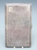 Art Deco hallmarked silver cigarette case with engine turned decoration and gilt interior,