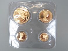 Pobjoy Mint limited edition 2353/2500 22ct gold 1974 coin set comprising £5 and two £1 gold full