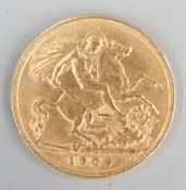 1909 Edward VII gold half sovereign
