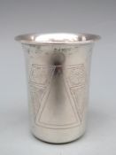 A white metal beaker possibly Jewish Sabbath / ecclesiastical interest with German 800 silver marks