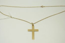 A 9ct gold cross and chain, 3.