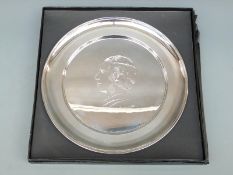 Prince Charles hallmarked silver plate, diameter 25.
