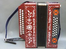Tulskaya Russian made button accordion, with 25 treble buttons and 25 bass,