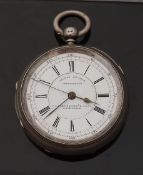 D I Marcuson Bros & Asher hallmarked silver open faced centre seconds chronograph pocket watch with