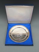 Jubilee of the birth of the Queen Mother hallmarked silver limited edition plate, diameter 23cm,