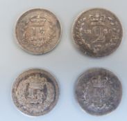 1838 Maundy young head 2d, two 1843 one-and-a-half penny coins and a William IV 1835 examples,