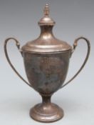 George V hallmarked silver covered trophy cup, London 1922 maker C J Vander, 15cm tall,