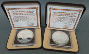 Two 1978 Bahamas Anniversary Prince Charles ten dollar silver proof coins,