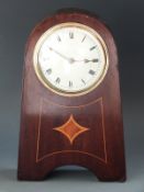 Leo c1910 French mantel clock / timepiece with enamelled Roman dial and red Arabic quarters and