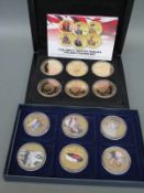 Great British Heroes crown set together with a similar Royal commemorative set,