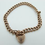 A 9ct rose gold bracelet with 9ct gold clasp, 11.