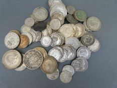 Approximately 475g of but largely pre-1947 silver coins, including some Victorian examples,