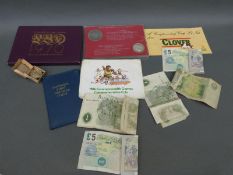 Seven £1 notes including a D H Somerset proof version in folder,