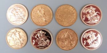 Royal Mint 'Eight Sovereign Collection', cased with certificate and booklet,