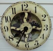 Newgate quartz caseless wall clock with faux visible escapement, Liverpool to wheels,