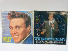 Billy Fury - Billy (LK4533) and We Want Billy (LK4543) Records and sleeves appears EX