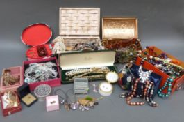 A collection of costume jewellery to include necklaces,