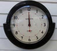Newgate Deco style quartz wall clock with Arabic numerals, red seconds sweep,
