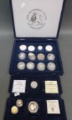 A collection of 16 proof coins including Bermuda silver proof crown and Barbados silver dollar