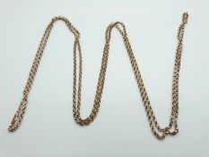 A 9ct rose gold Victorian guard chain, 32.