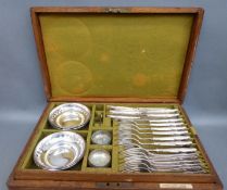 A plated six place setting canteen of King's pattern cutlery,