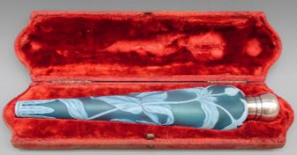 Thomas Webb & Sons of Stourbridge cameo glass scent bottle or flask with floral and acanthus leaf