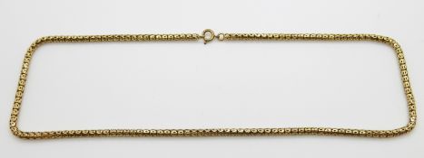 A Victorian yellow metal necklace made up of pierced links, 15.