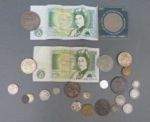 A Victorian 1891 crown and further coins
