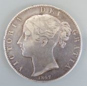 Victoria young head crown 1847,