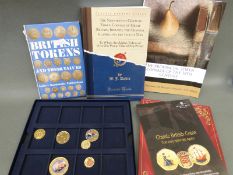 Three gold plated enamelled UK commemorative coins Elizabeth II in original cases together with