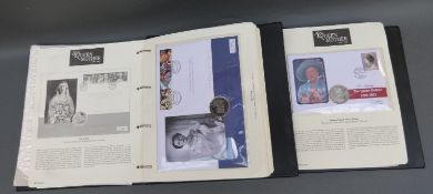The Queen Mother 1900-2002 coin and stamp cover collection in two albums,