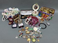 A collection of costume jewellery including rings, necklaces, Exquisite pendant set with abalone,