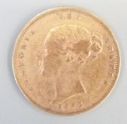 1873 Victoria gold half sovereign