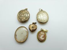 A Victorian locket with chased foliate design to both sides,