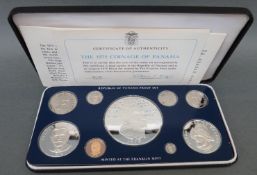 A cased Republic of Panama proof coin set