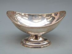 Victoain hallmarked silver pedestal salt, London 1987 maker's mark rubbed, width 9cm,