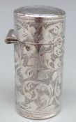 George V hallmarked silver travelling perfume bottle, Birmingham 1912, maker C.E.