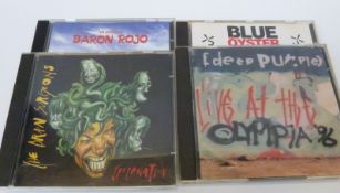Approximately 50 rock CDs many collectable including Blue Oyster Cult, Deep Purple, Creed,