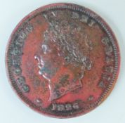 George IV penny 1826 laureate head obverse, Britannia with shield and trident rear,
