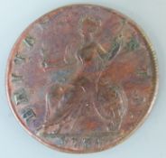 George III 1734 young head cuirassed bust VF obverse,