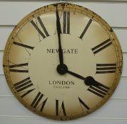 Newgate London caseless dial wall clock with distressed look Roman 50cm dial