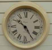 Newgate quartz dial wall clock with Roman numerals in mushroom coloured finish,