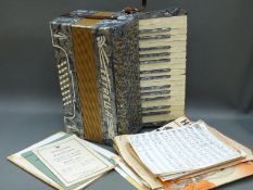 Estrella German made 24 bass piano accordion in blue pearloid finish with matching sharp keys in