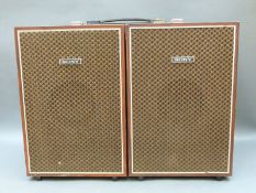 Retro Sony travelling / portable stereo solid slate tape recorder with fold out speakers,