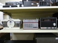 Two Scotts of Stow MP3/cassette players together with four other radios, a Stern-Solitar AFC,