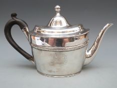 Georgian or similar white metal teapot, no visible marks,