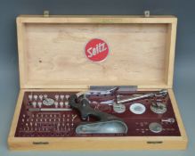 A Seitz cased watch maker's 'posting' set