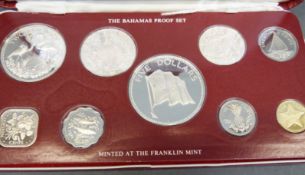 A Bahamas proof set of silver coins by Franklin Mint